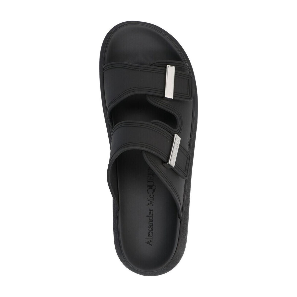Alexander McQueen Hybrid Rubber Slide Sandals Black
