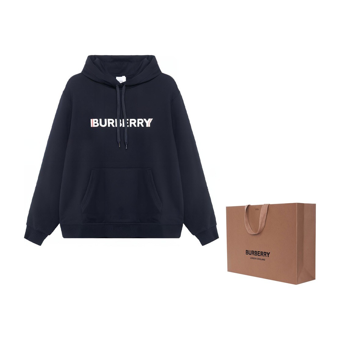 Burberry Logo Hoodie Black
