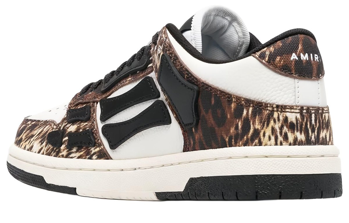 AMIRI Skel-Top Low White Brown