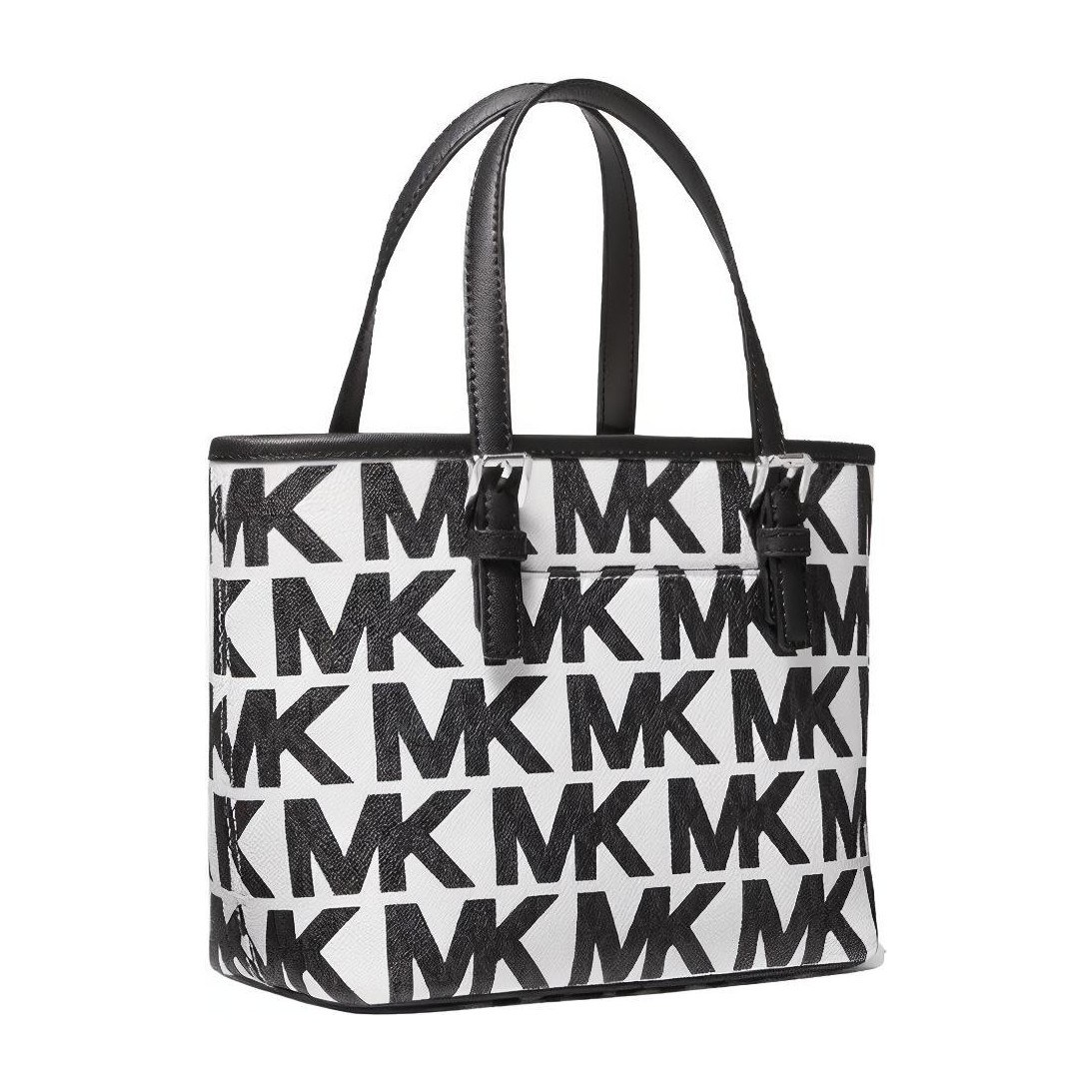 Michael Kors Jet Set Mini Tote Black White