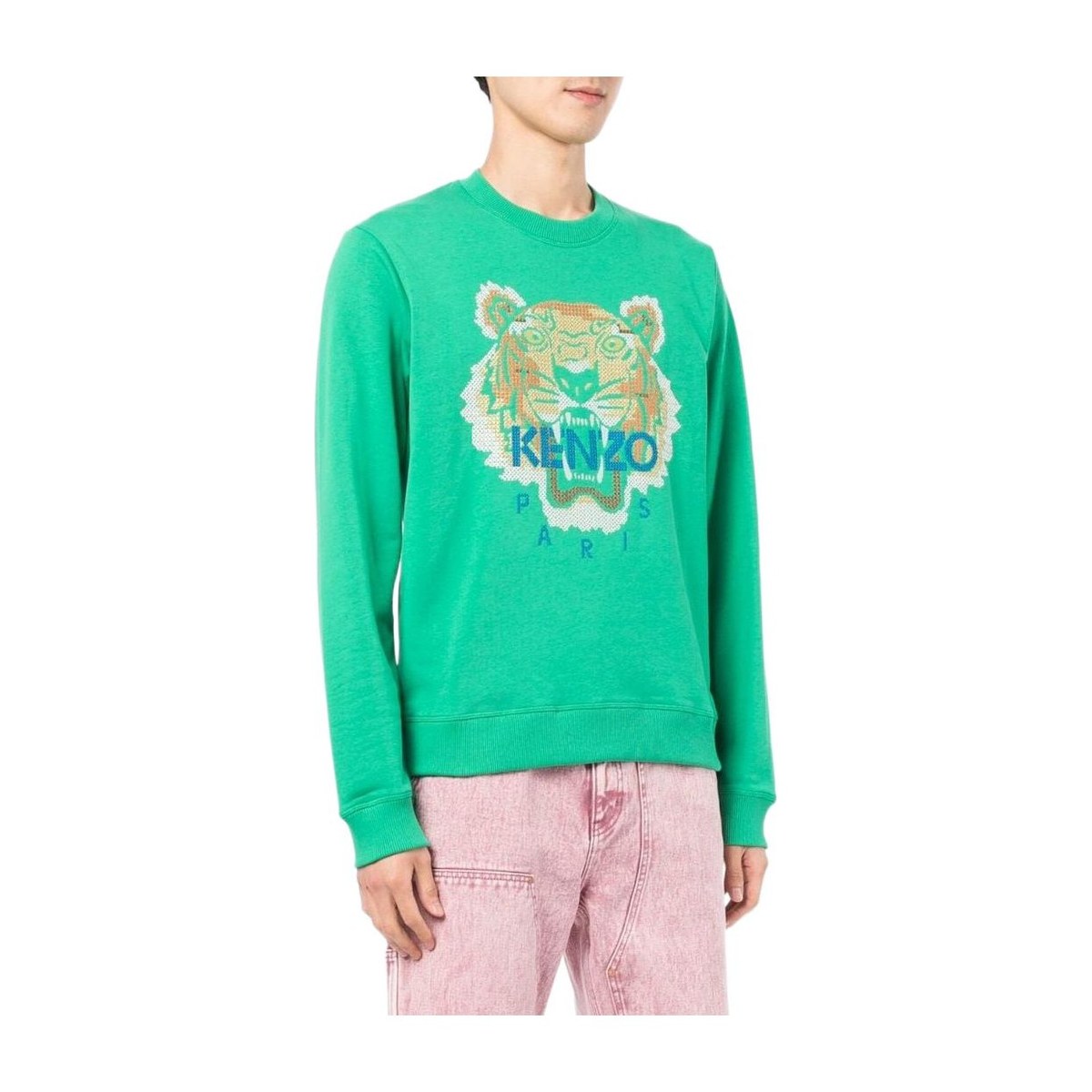KENZO FW22 Tiger Print Crewneck Sweatshirt Green