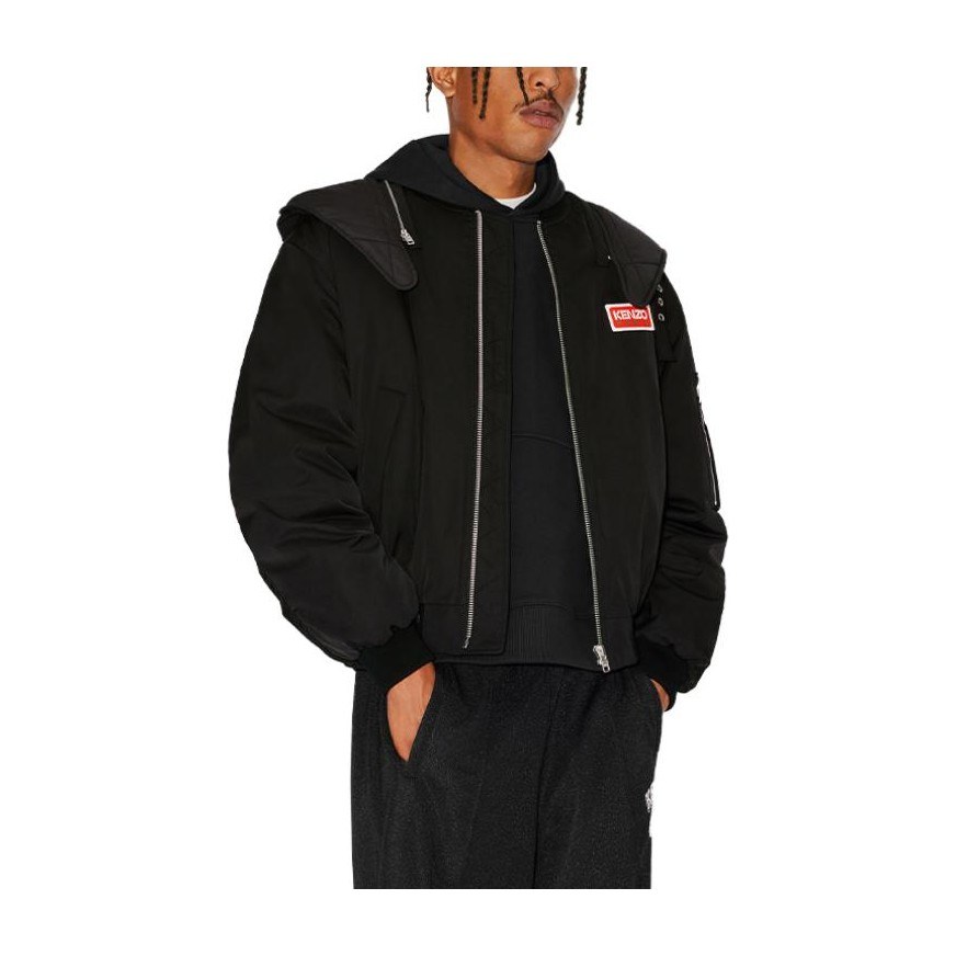 KENZO Logo Hoodie Jacket Black