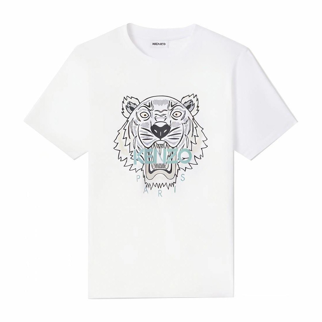 KENZO Tiger Print Crewneck T-Shirt White