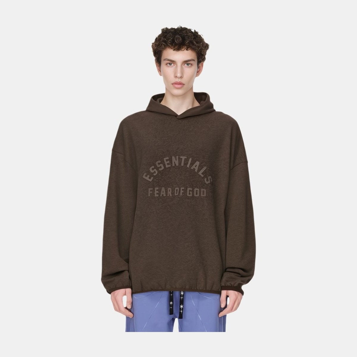 Fear of God Essentials Nylon Fleece Hoodie Heather Wood/Wood