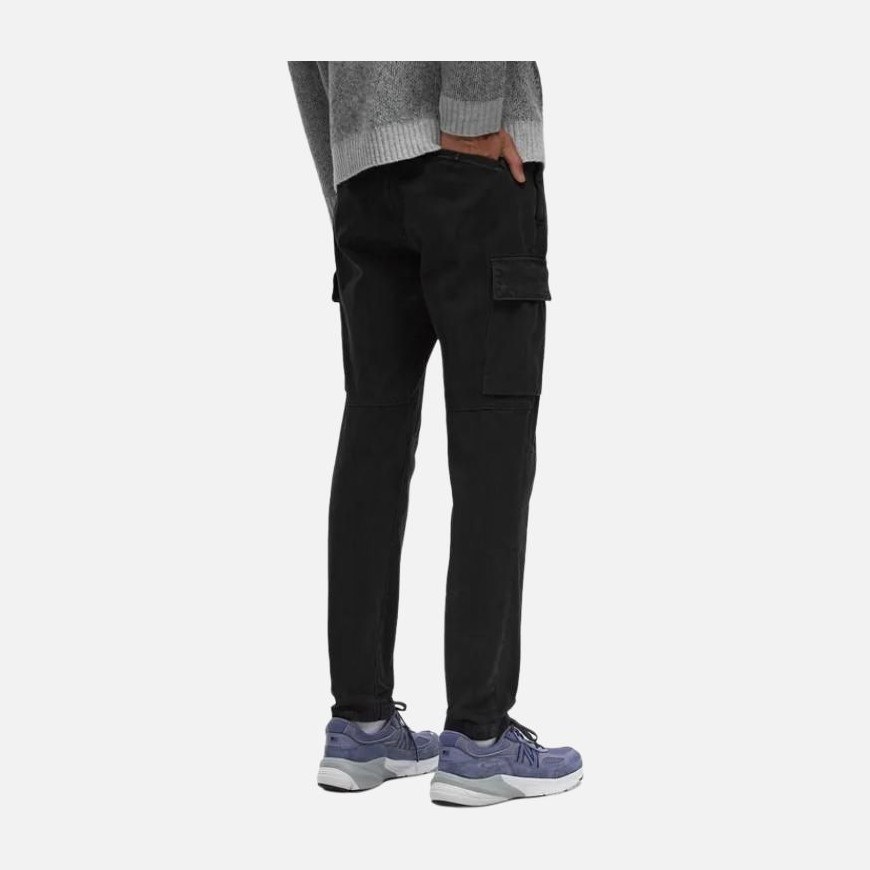 Stone Island Logo Zip Tapered Pants Black