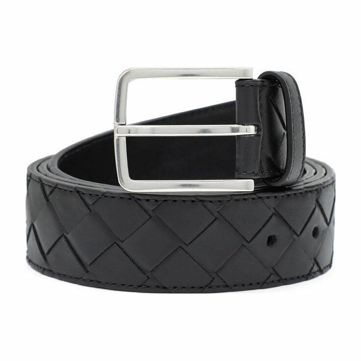 Bottega Veneta Intrecciato Belt Black 3.5cm