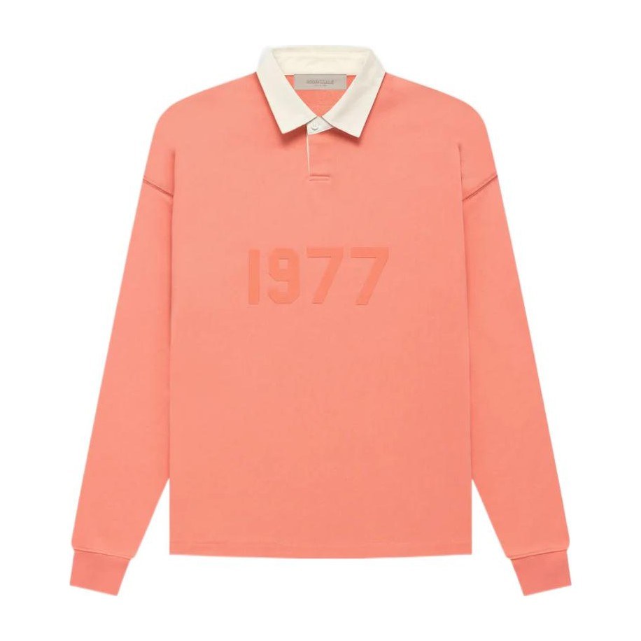 Fear of God Essentials FW22 1977 Henley Rugby in Coral Polo
