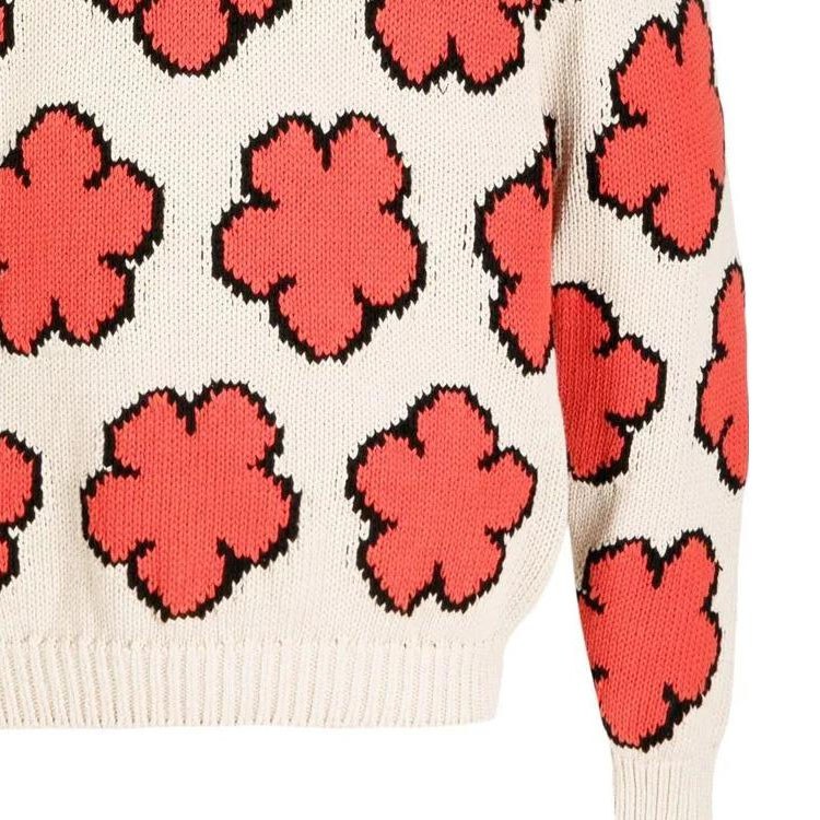 KENZO SS23 Floral Knit Sweater Beige