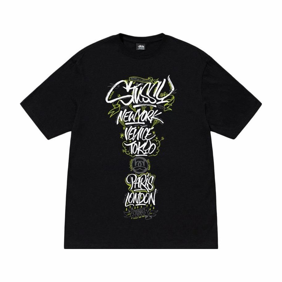 Stussy x BORN x RAISED Handstyles Tee Black