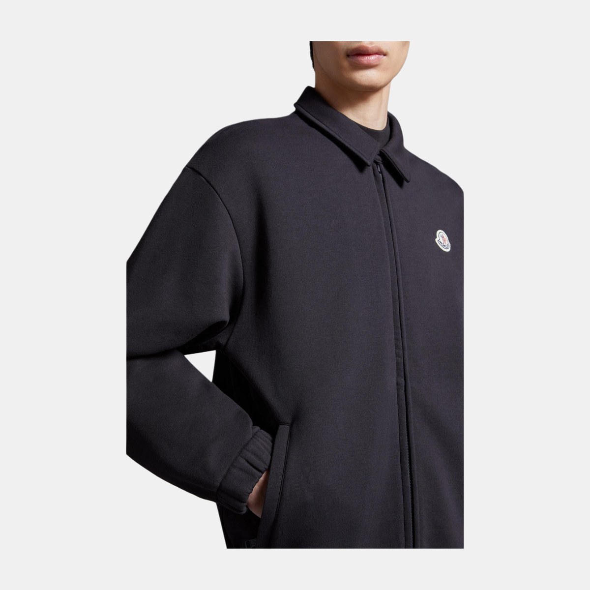 Moncler Fleece Zip Shirt Jacket Black
