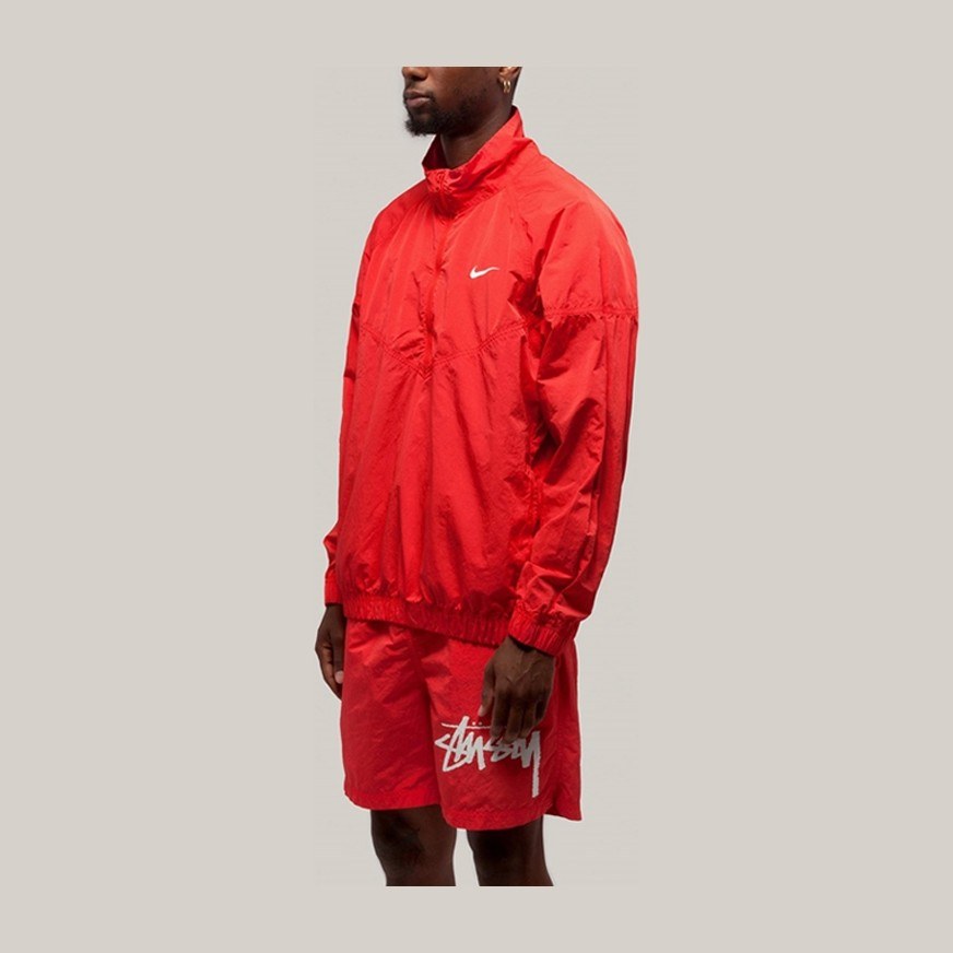 Stussy x Nike Logo Long Sleeve Jacket Red