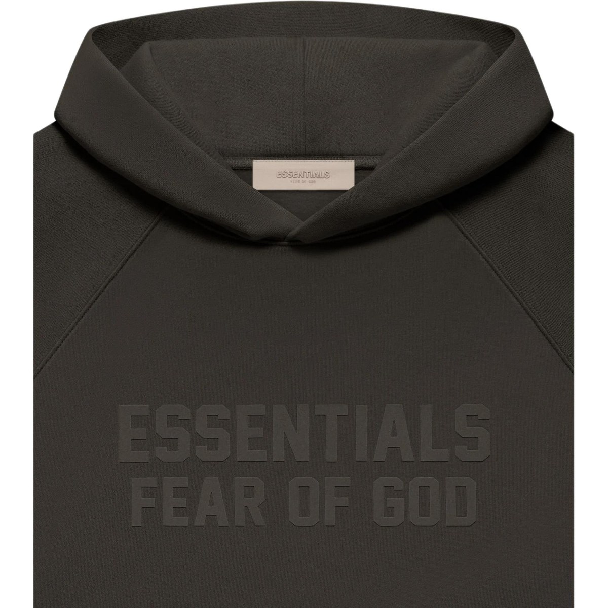 Fear of God Essentials Hoodie Wood Off Black