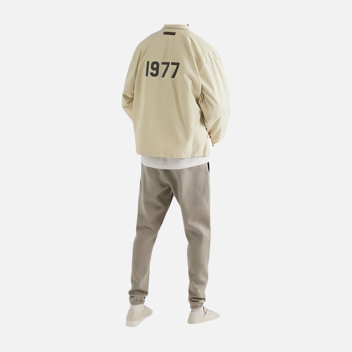Fear of God Essentials Nylon Coaches Jacket Eggshell