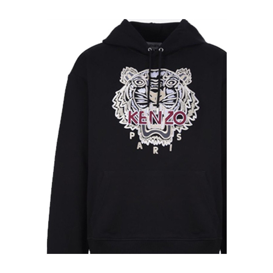 KENZO Tiger Embroidered Hoodie Black