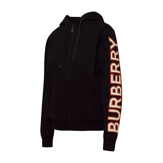 Burberry Logo Print Hoodie Jacket Black