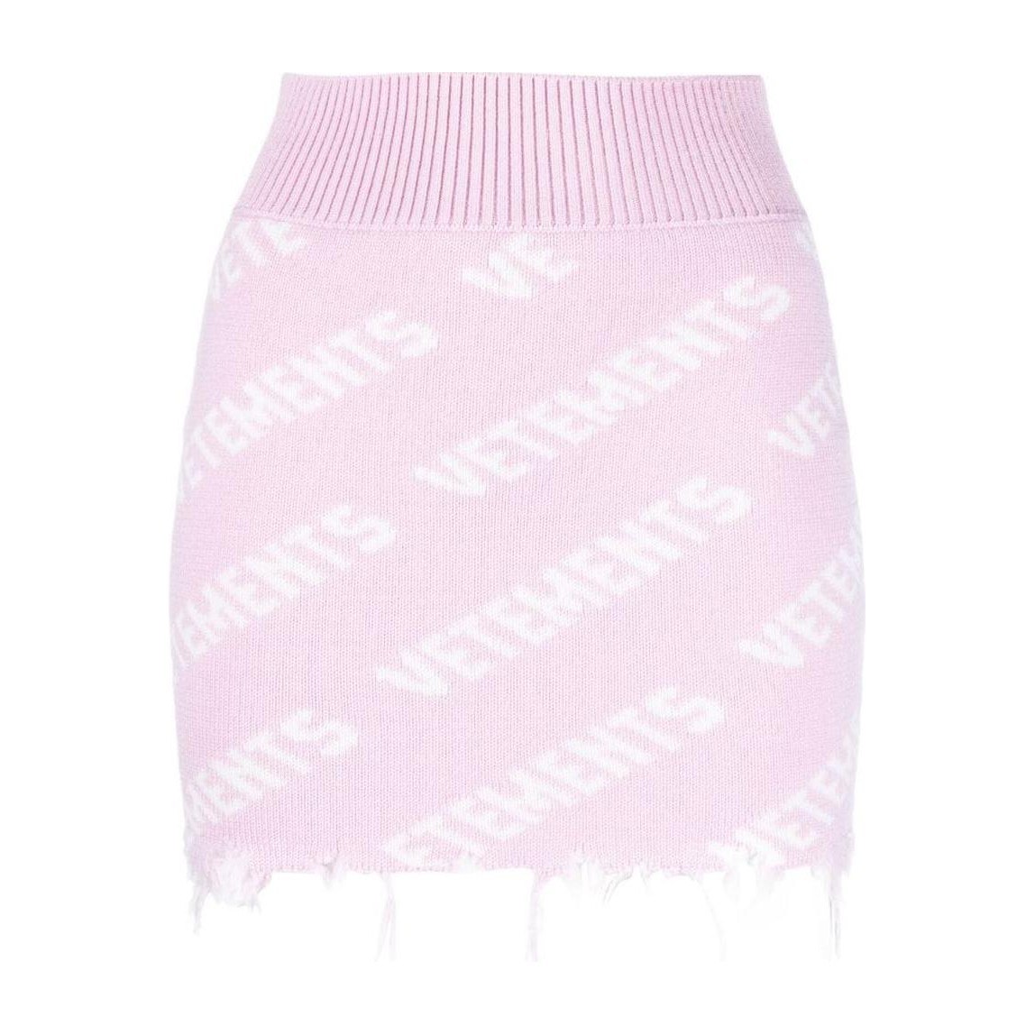 Vetements Logo Jacquard Skirt Pink