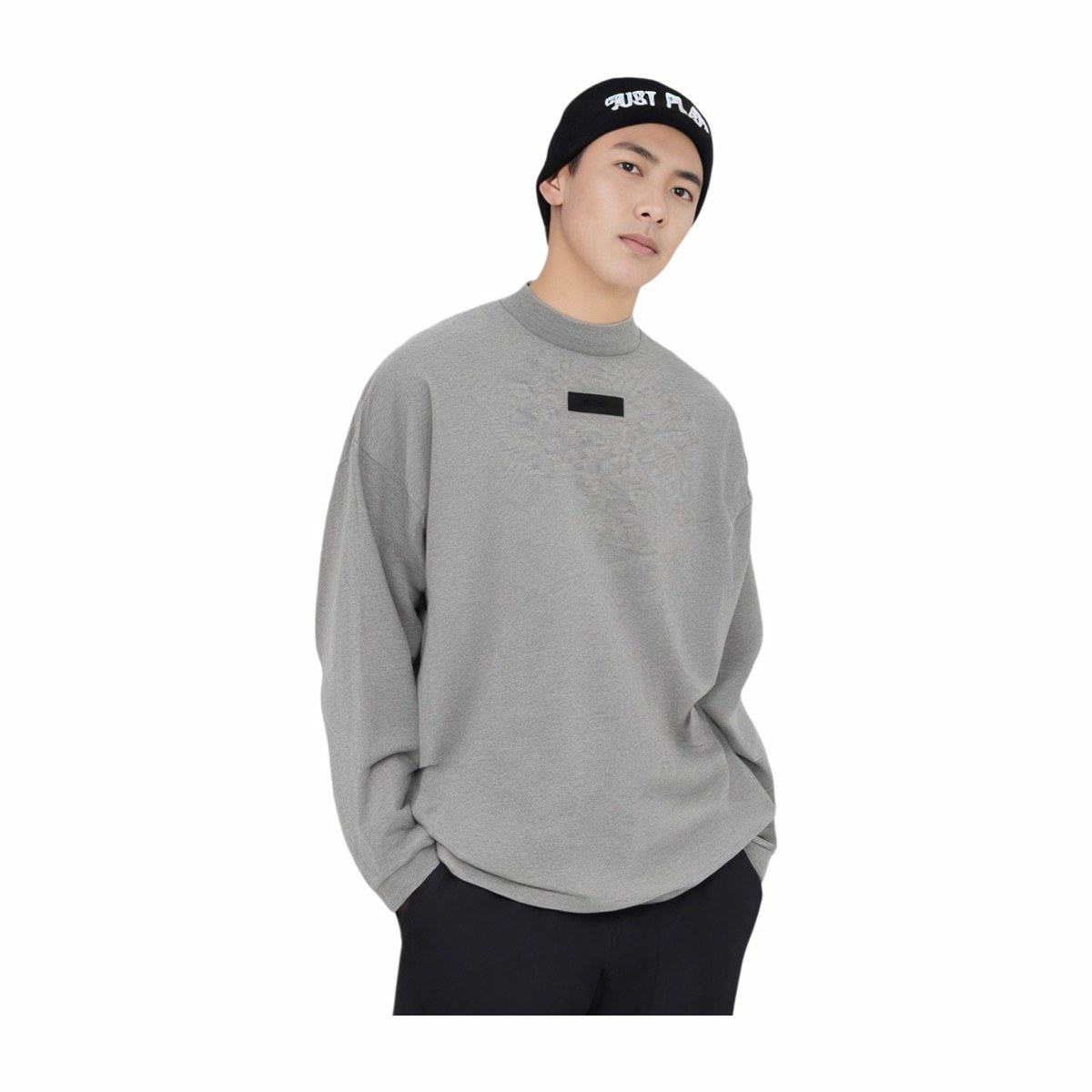Fear of God Essentials SS24 LS Tee Dark Heather Oatmeal