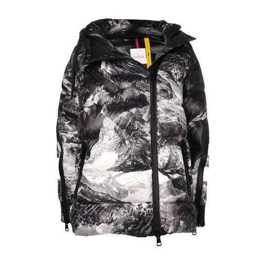 Moncler FW21 Ribbed Zip Hoodie Down Jacket Black