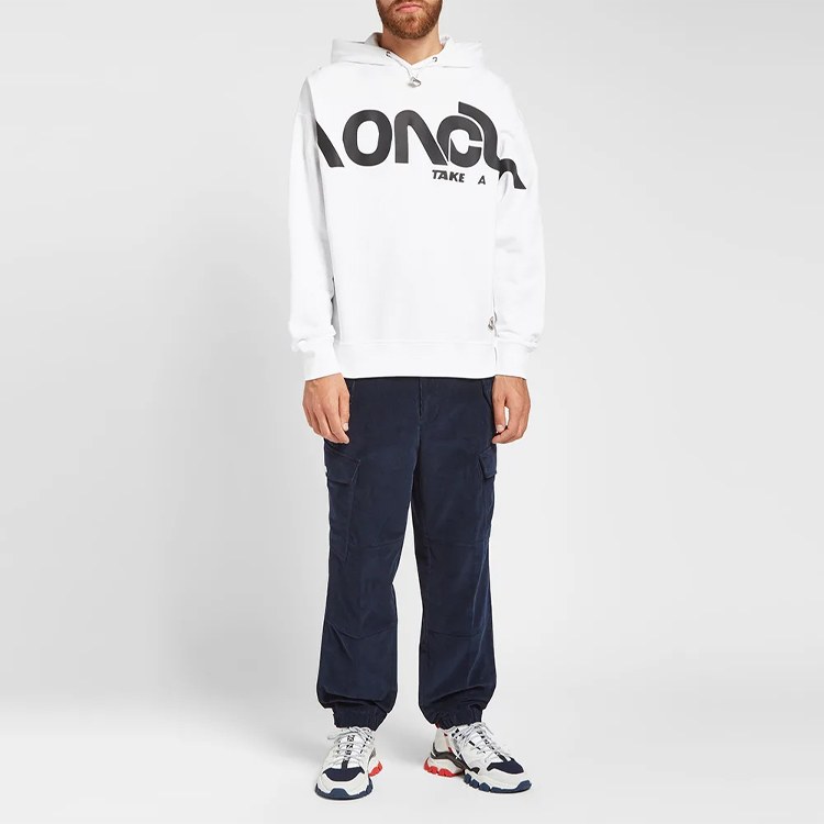 Moncler Logo Hoodie White