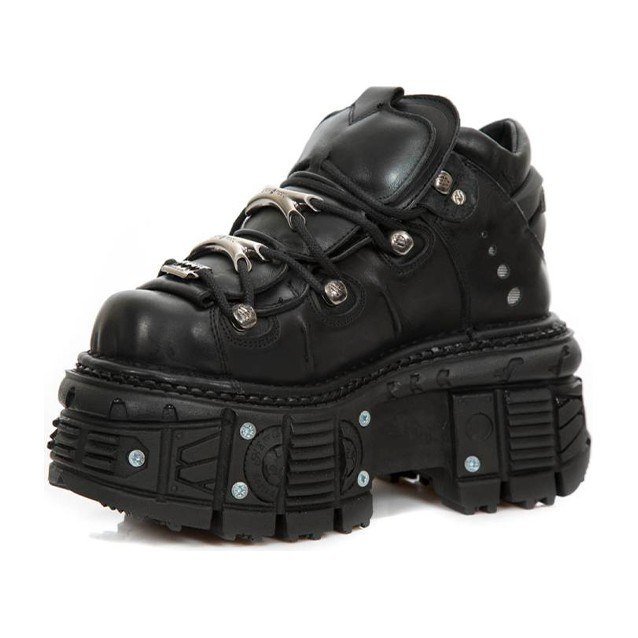 New Rock Retro Punk Platform Shoes Black