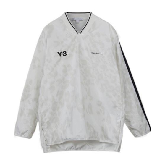 Y-3 V-Neck Striped Long Sleeve Tee White