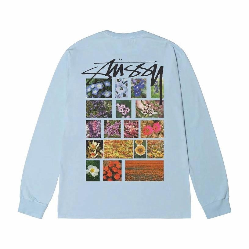 Stussy SS23 Floral Print Crewneck Long Sleeve Tee