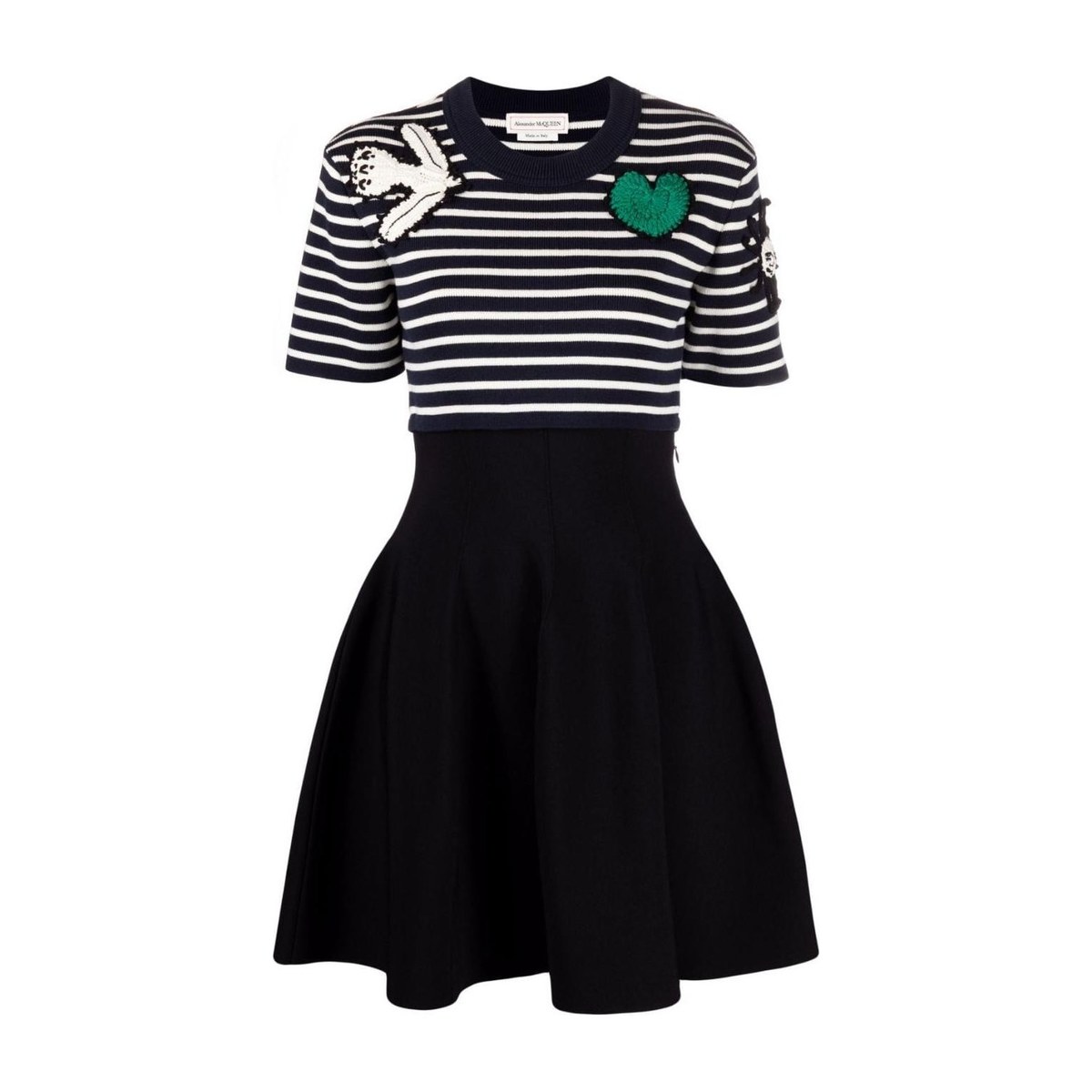 Alexander McQueen FW21 Striped Knit Mini Dress Black