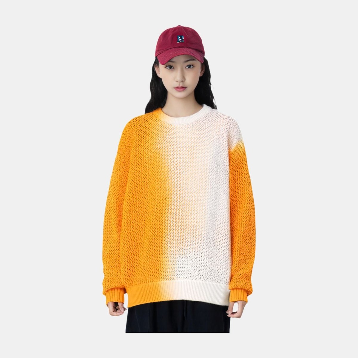 Stussy Gradient Knit Sweater Orange