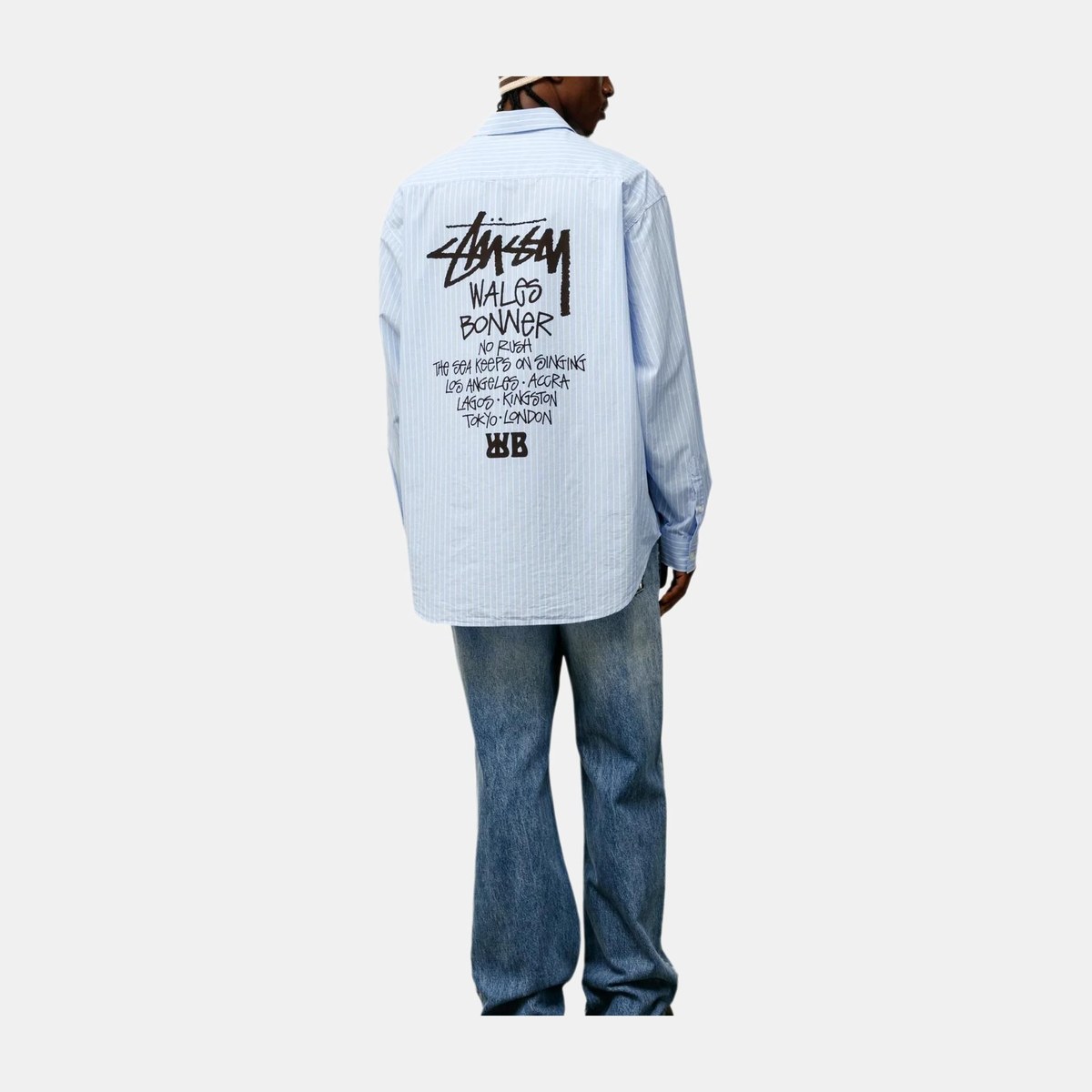 Stussy Wales Bonner FW25 POPLIN SHIRT logo