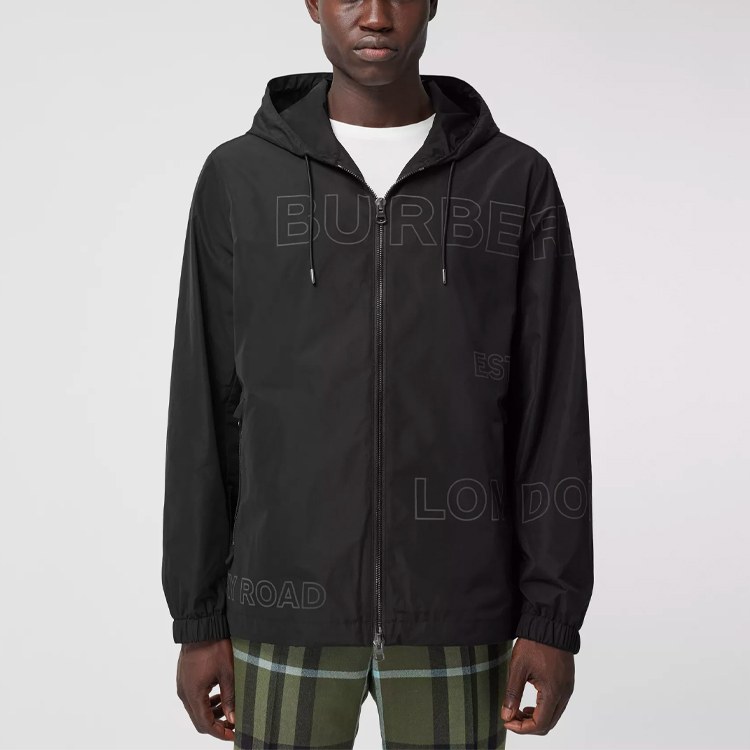 Burberry Hooded Zip Jacket Black