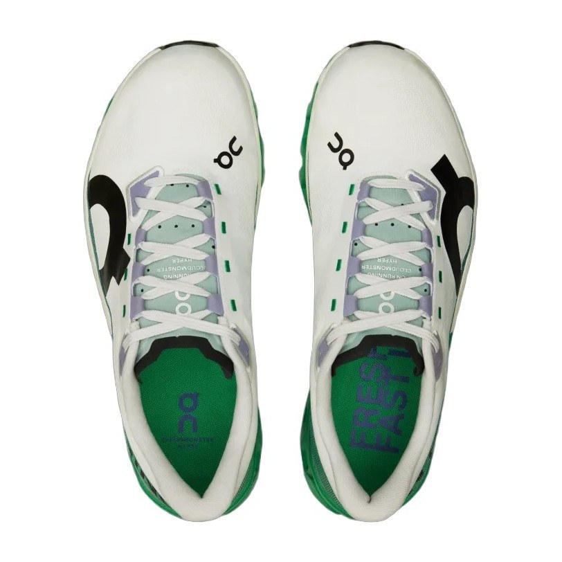 On Cloudmonster White Green Black