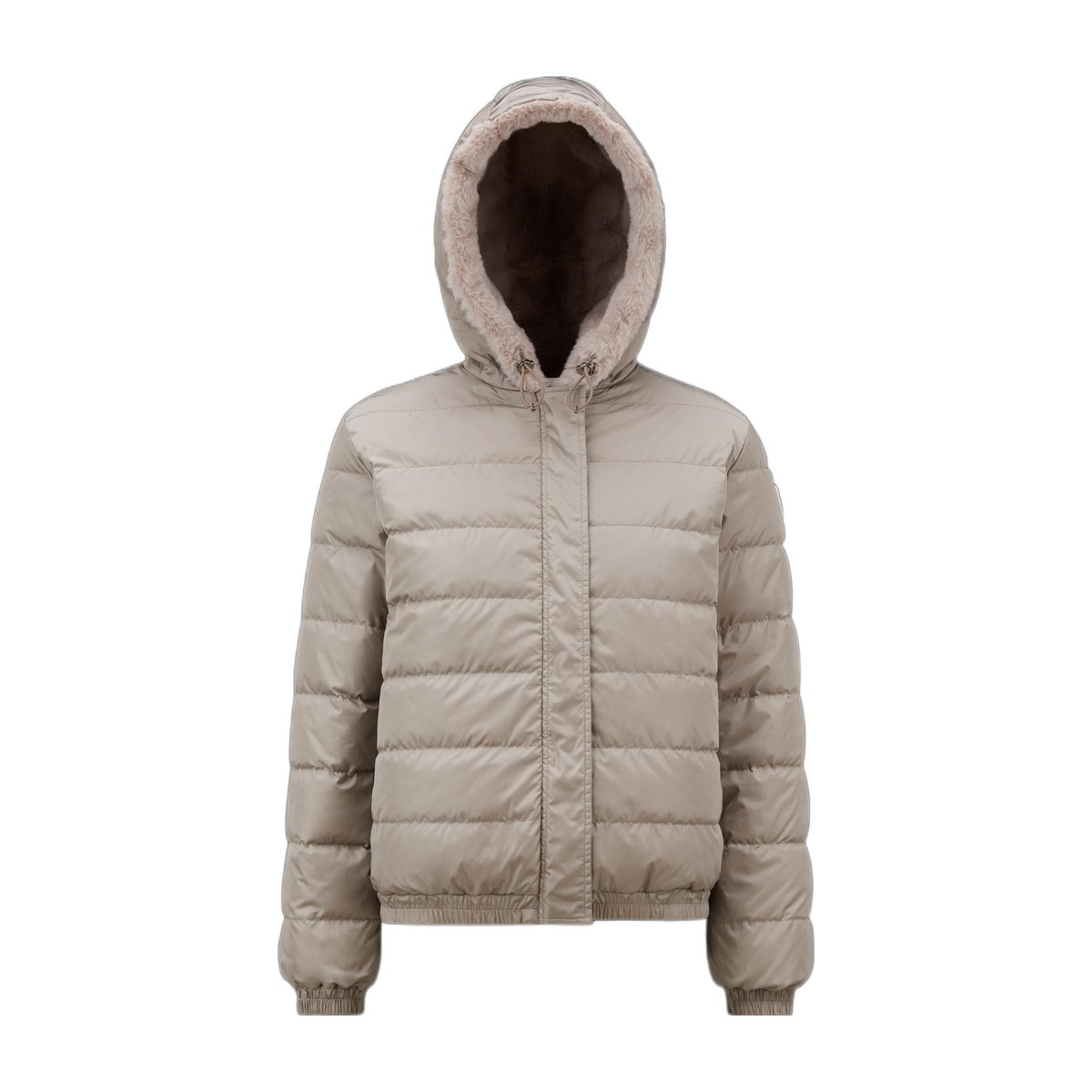 Moncler FW22 Quilted Reversible Hoodie Down Jacket Beige