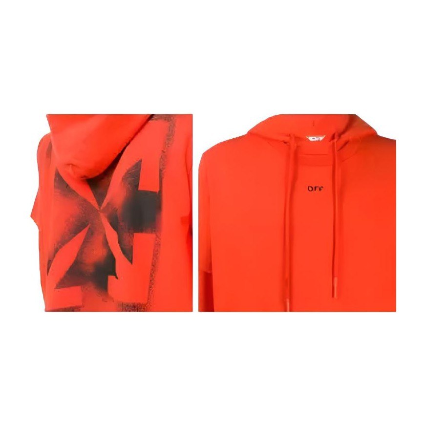 OFF-WHITE FW20 Paint Arrow Hoodie Orange Red