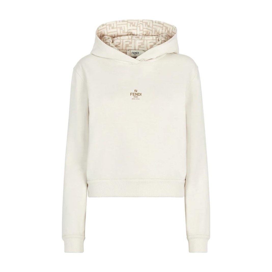 Fendi SS23 Logo Hoodie White