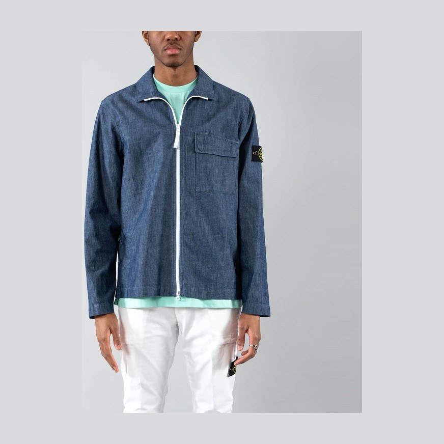 Stone Island Logo Jacket Blue