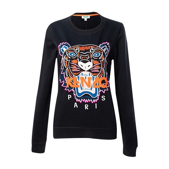 KENZO Tiger Embroidered Crewneck Sweatshirt Black