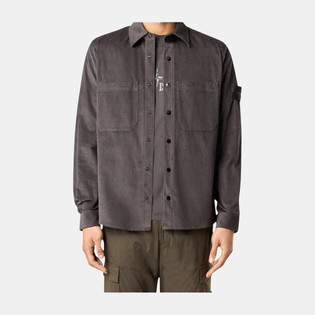 Stone Island Corduroy Shirt Carbon Grey