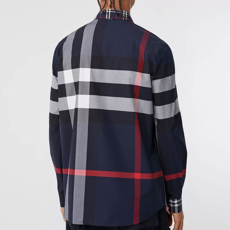 Burberry Patchwork Check Shirt Navy