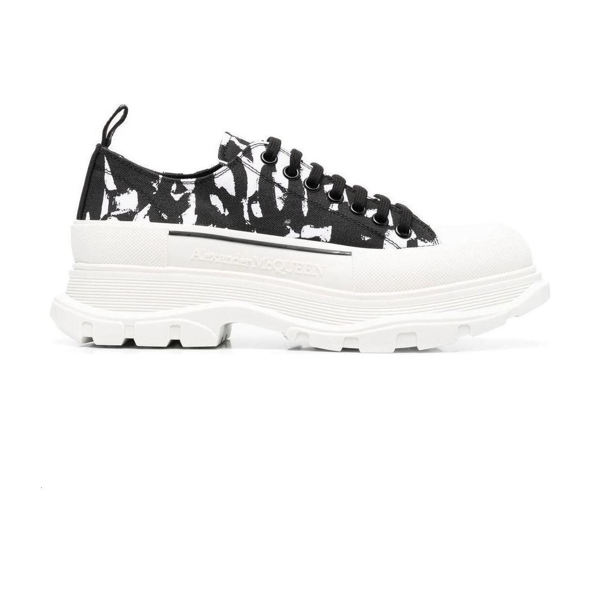 Alexander McQueen Tread Slick Lace-Up Thick Sole Black White