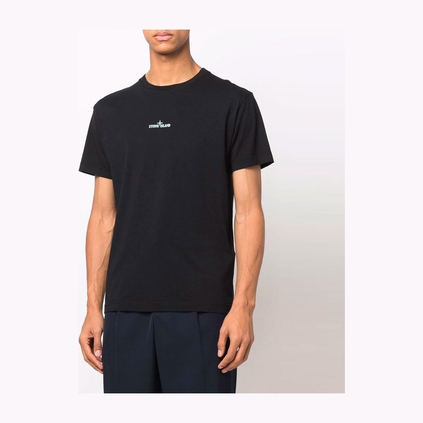 Stone Island Logo Print T-Shirt Black