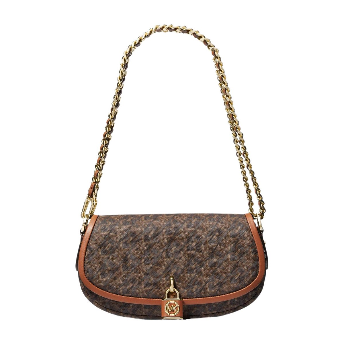 Michael Kors Mila Saddle Bag Deep Brown