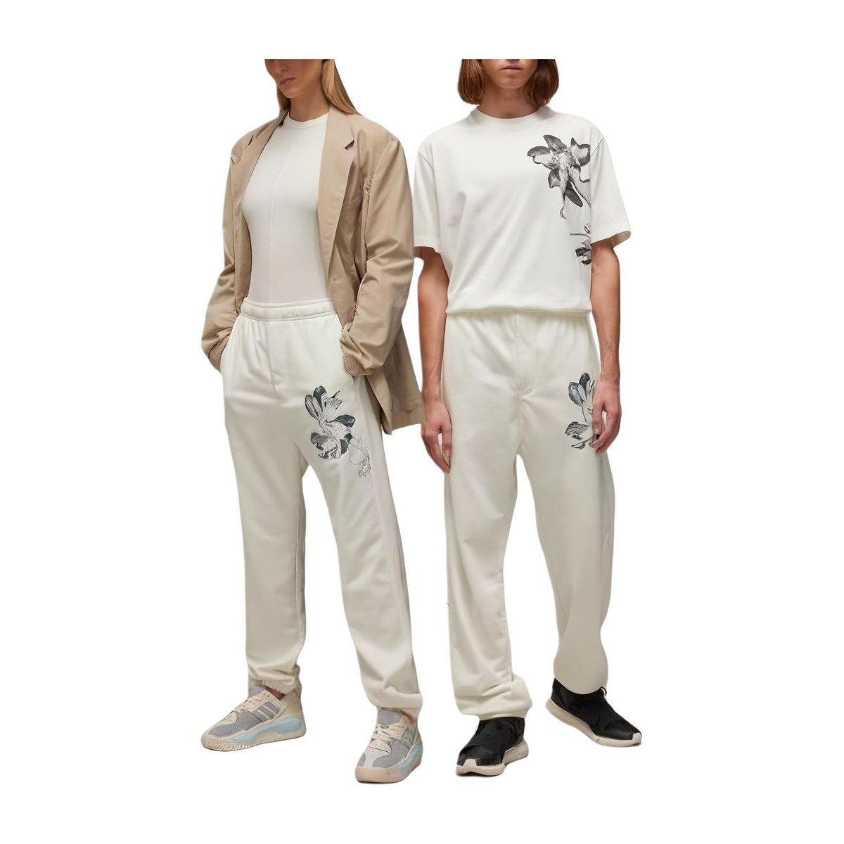 Y-3 adidas Elastic Waist Loose Pants White