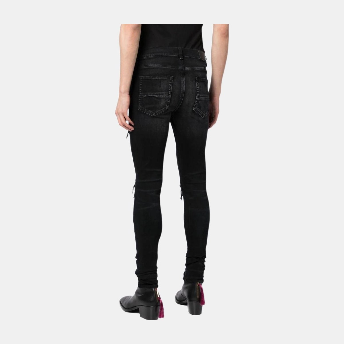 AMIRI FW22 Distressed Skinny Jeans Black