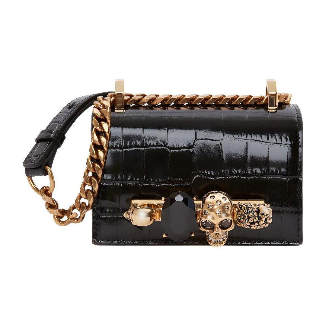 Alexander McQueen Jewelled Satchel Micro Black