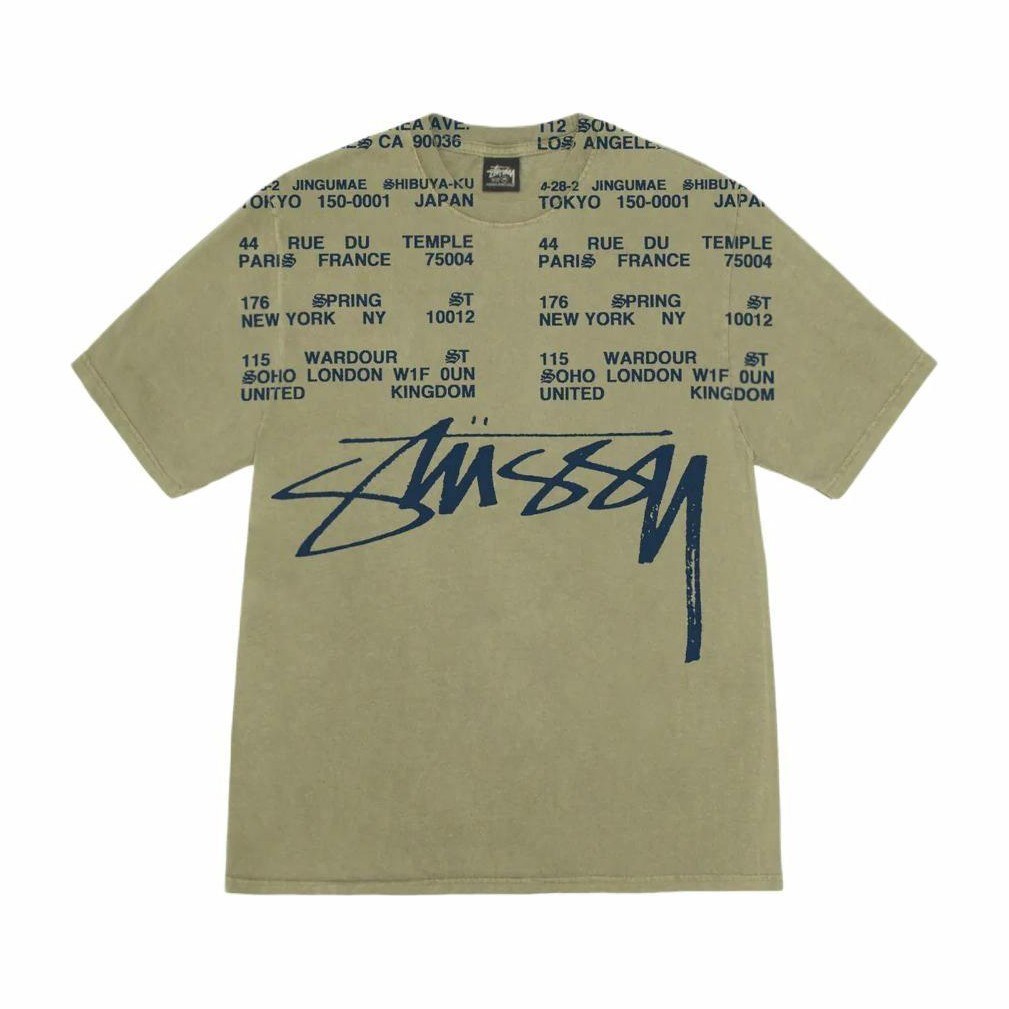 Stussy Locations Tee Olive
