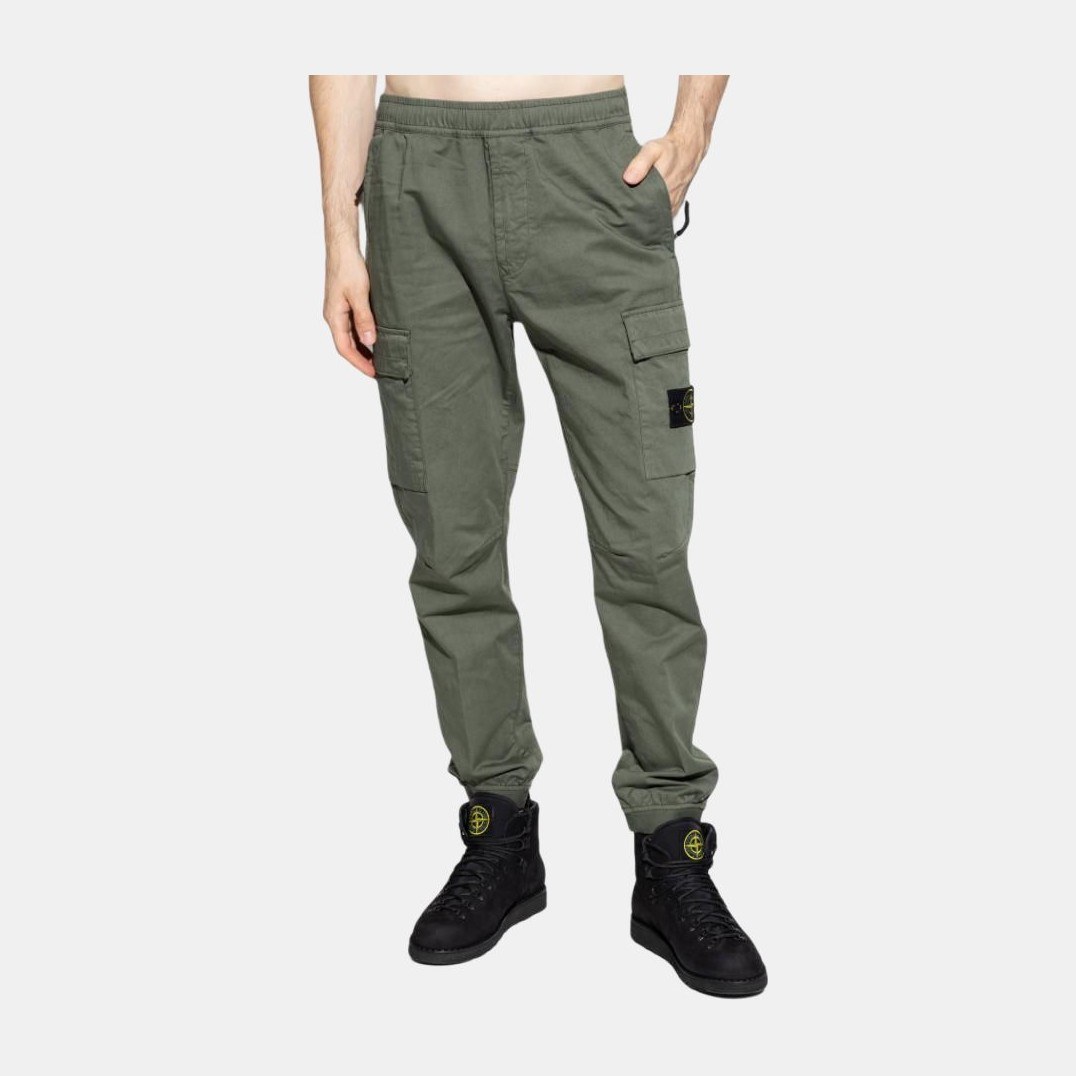 Stone Island Logo Slim Cargo Pants Green
