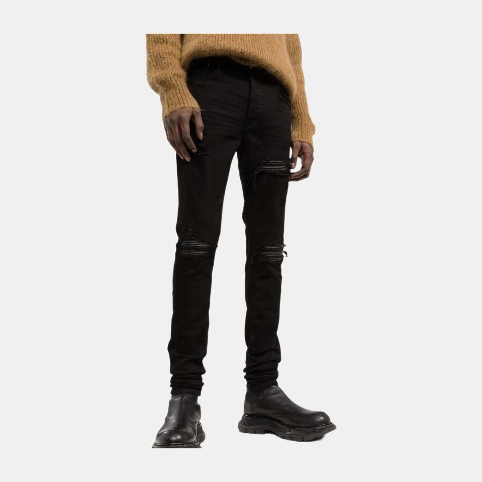 AMIRI SS22 Black Distressed Skinny Jeans