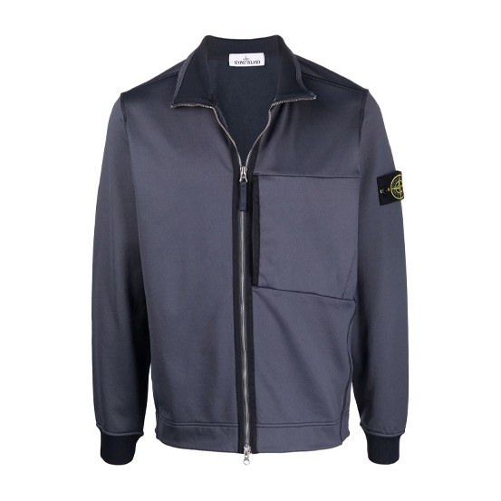 Stone Island FW21 Badge Zip Jacket Purple
