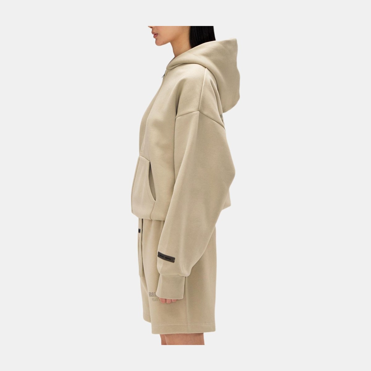 Fear of God Essentials Classic Fit Fleece Zip Up Timber