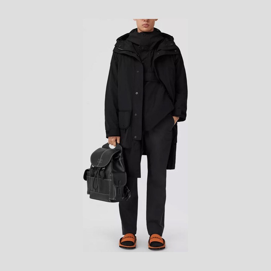 Burberry Black Hooded Trench Coat